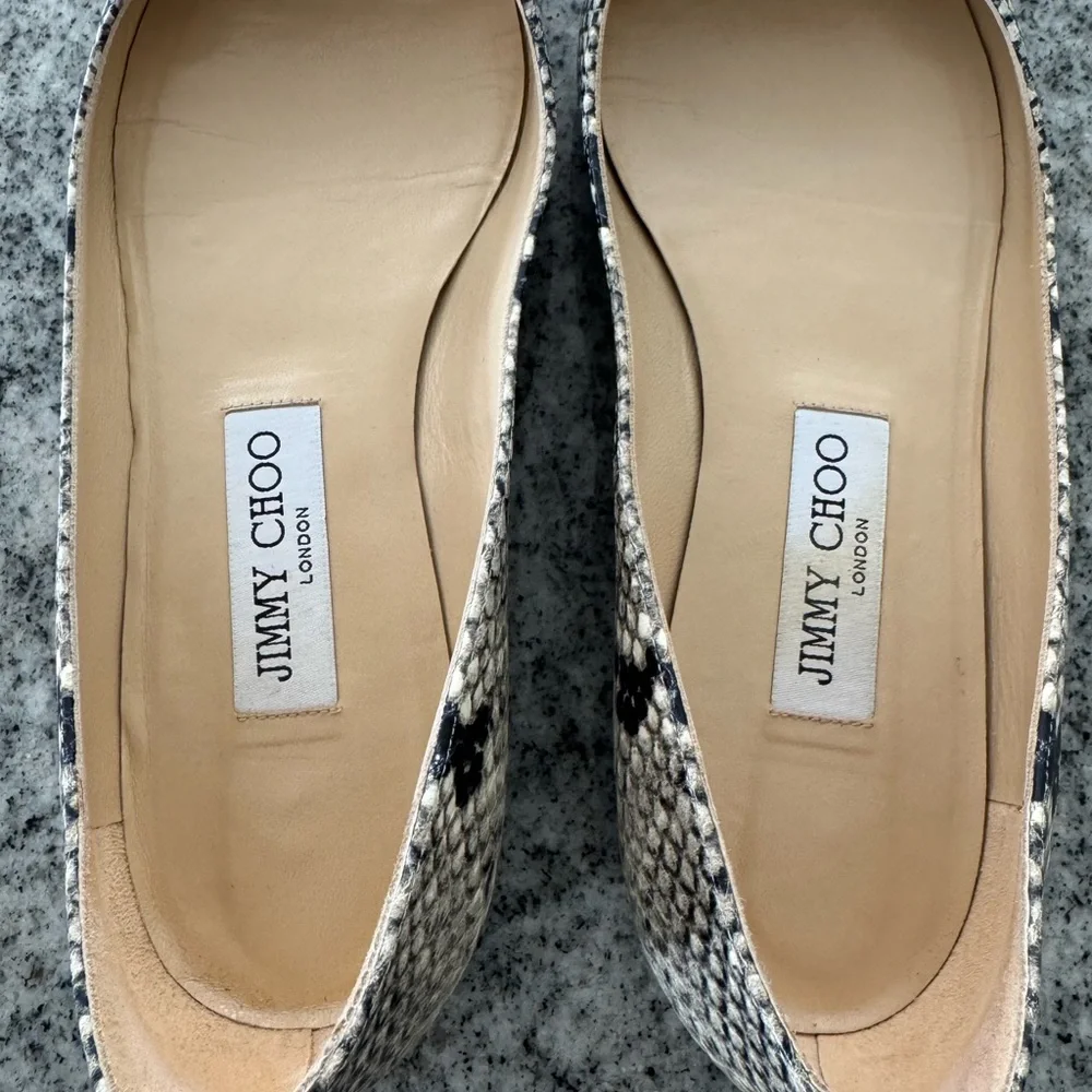 Jimmy Choo “Romy” snake embossed flats - Picture 6 of 6
